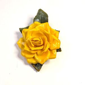 Vintage Yellow Rose Brooch
